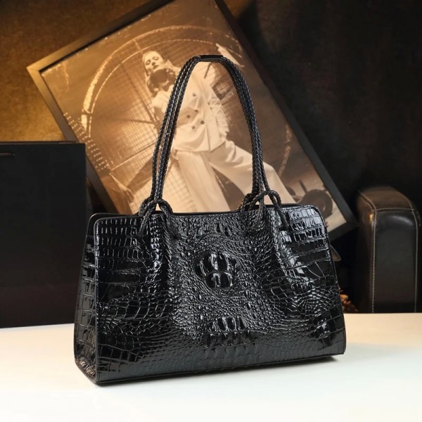 Sacs à main de marque en cuir véritable pour femmes, motif Crocodile, fourre-tout pour dames, mode voyage Portable épaule sous l|85,49 €|OKKO MODE