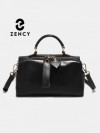 Zency-Sac à main en cuir véritable pour femme, sac à bandoulière, sac à main à large sangle, sac Boston, vintage, vert, élégant,|47,69 €|OKKO MODE