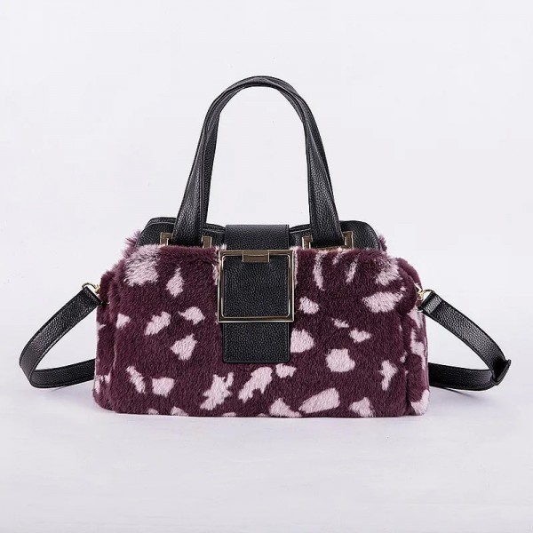 Sacs à main en cuir véritable pour femme, sacoche à bandoulière, motif léopard, fourrure de lapin, en peluche, style décontracté|107,99 €|OKKO MODE