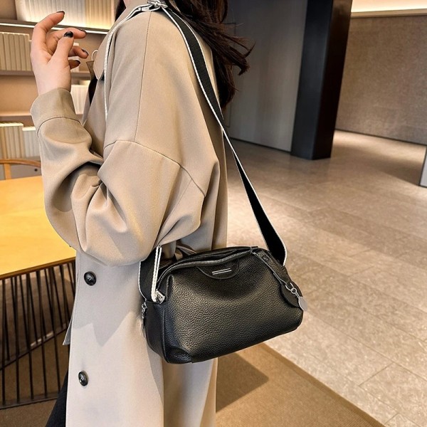 Sac à bandoulière en cuir véritable pour femme, sac fourre-tout simple, sac à main Boston vintage, initié par une femme, mode de|20,69 €|OKKO MODE