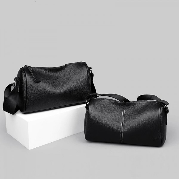 Sacs à bandoulière en cuir véritable monochromatique pour hommes, sacs à bandoulière Boston, sac de luxe, designer, cuir de cerc|24,29 €|OKKO MODE