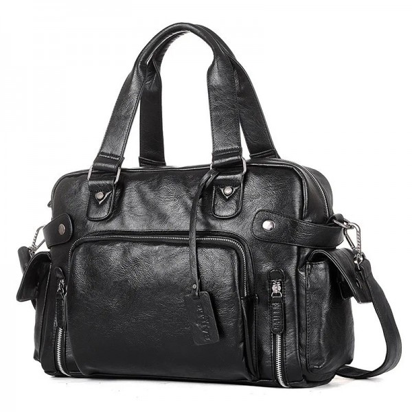 Sac à main en cuir PU pour hommes, sac à bombes lancées, sac à bandoulière latéral, sac fourre-tout pour ordinateur portable, sa|45,89 €|OKKO MODE