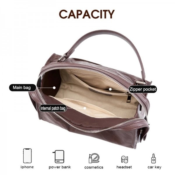 Sac à main déformable en cuir de vachette pour femmes, sac Boston haut de gamme, mode féminine, oreiller initié de luxe, bandoul|62,09 €|OKKO MODE