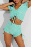 Ensemble push up yoga short et crop top vert - 3