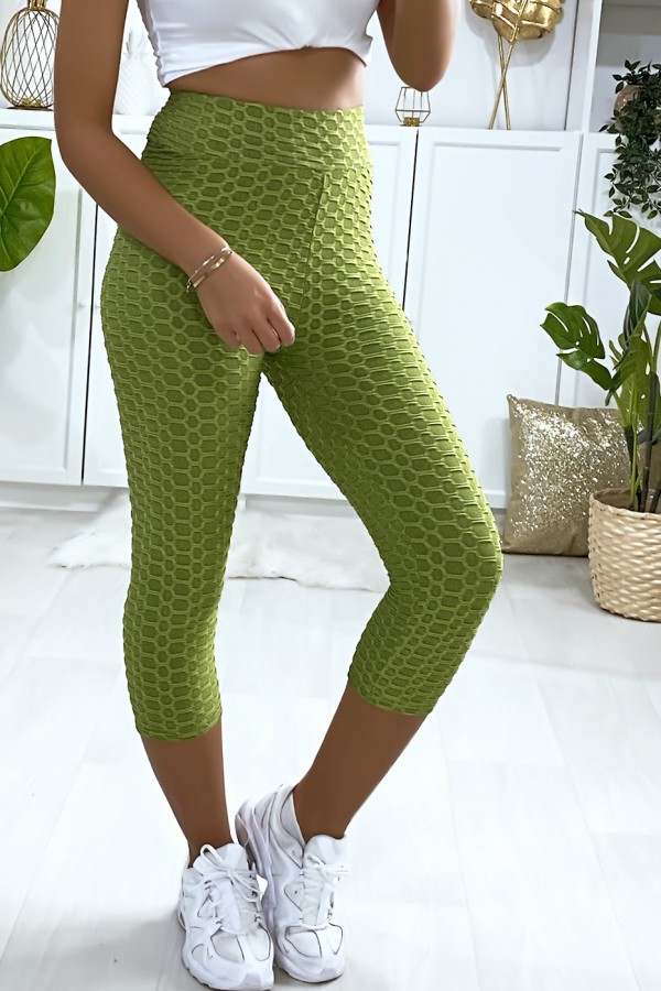 Legging corsaire Push Up vert très fashion - 2