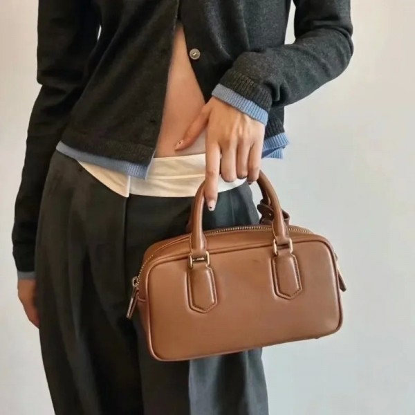 Sac bandoulière cuir véritable femme bowling main grande capacité élégant|56,69 €|OKKO MODE