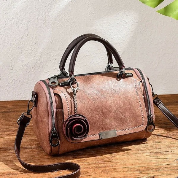 Sac à main en cuir PU avec pendentif de fleur pour femmes, sac bandoulière élégant Boston Bag|24,29 €|OKKO MODE