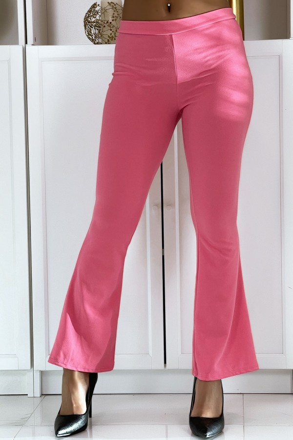 Pantalon moulant évasé rose - 5