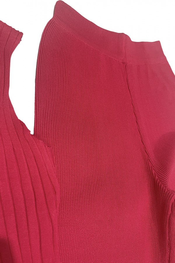 Ensemble 3 pièces gilet débardeur et pantalon palazzo fuchsia  - 5