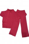 Ensemble pull col roulé tombant over size et palazzo fuchsia - 1