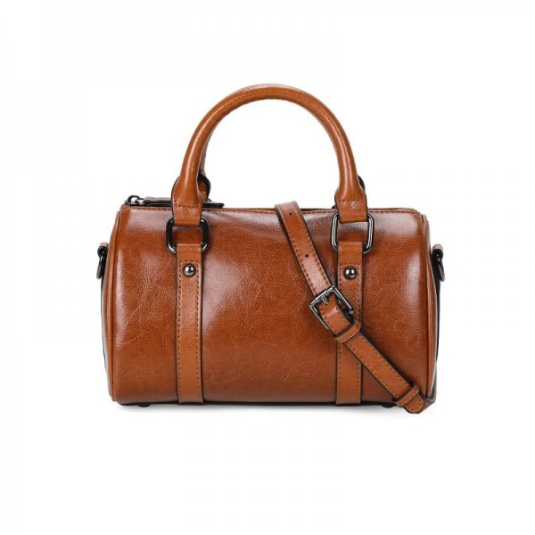 Sac à main en cuir de vachette pour femme style vintage Boston Tote avec bandoulière|36,89 €|OKKO MODE