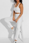 Ensemble legging et top push up blanc - 2