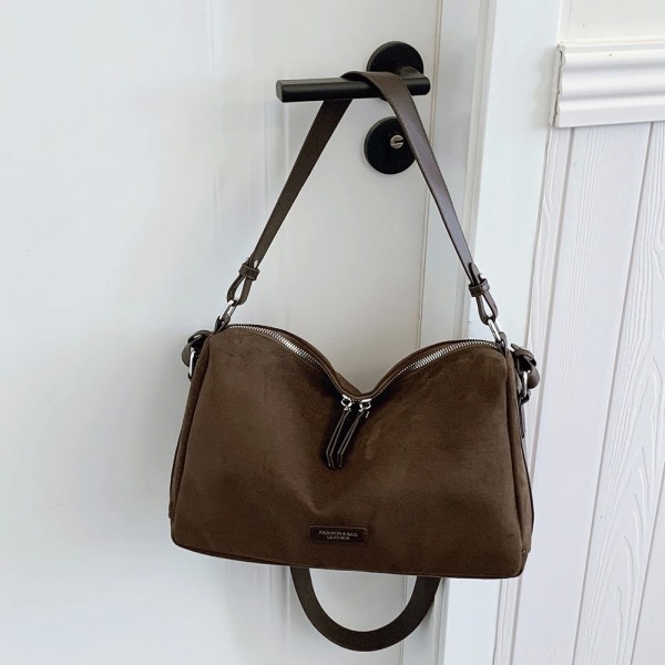 Sac à Main en Faux Daim avec Sangle Réglable pour Femme, Sacoche Vintage Fermeture Zippée|14,39 €|OKKO MODE