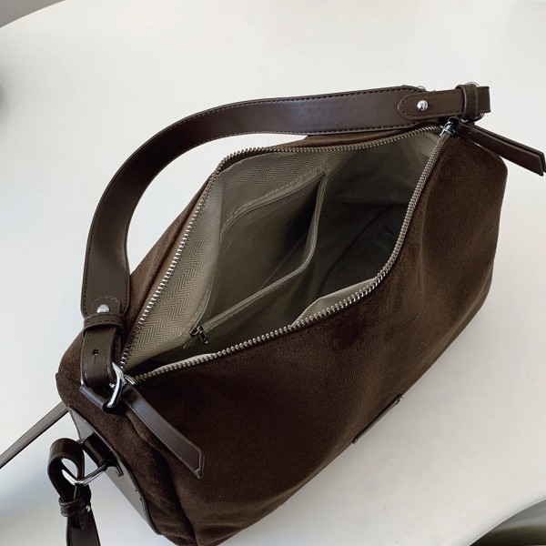 Sac à Main en Faux Daim avec Sangle Réglable pour Femme, Sacoche Vintage Fermeture Zippée|14,39 €|OKKO MODE