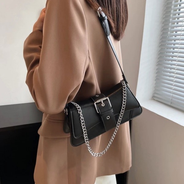 Sac à main carré en cuir PU pour femme, sac à bandoulière rétro avec rabat et portefeuille tendance|21,59 €|OKKO MODE