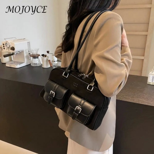 Sac à main rétro en cuir PU pour femme, fourre-tout décontracté style vintage multi-poches sous bras trajet|17,99 €|OKKO MODE