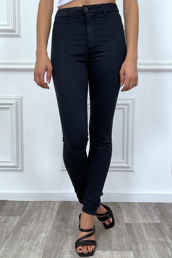 Jeans slim marine taille haute - 5