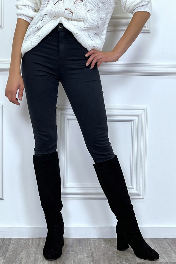 Jeans slim marine taille haute - 16