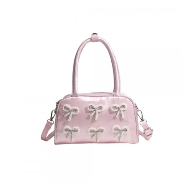 Sac à main nœud papillon style ballet, fermeture éclair, coréen rose mignon|13,49 €|OKKO MODE