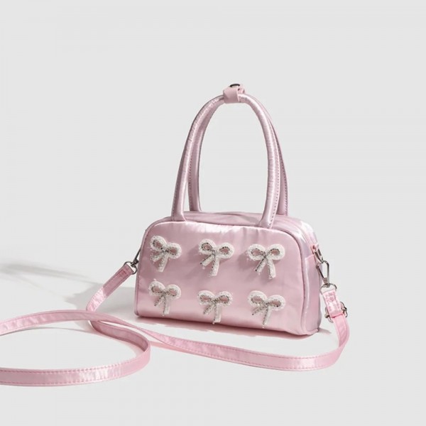 Sac à main nœud papillon style ballet, fermeture éclair, coréen rose mignon|13,49 €|OKKO MODE