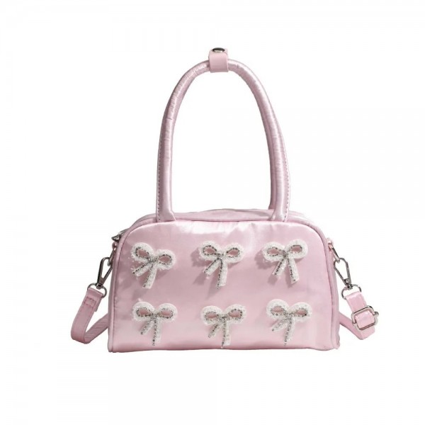 Sac à main nœud papillon style ballet, fermeture éclair, coréen rose mignon|13,49 €|OKKO MODE