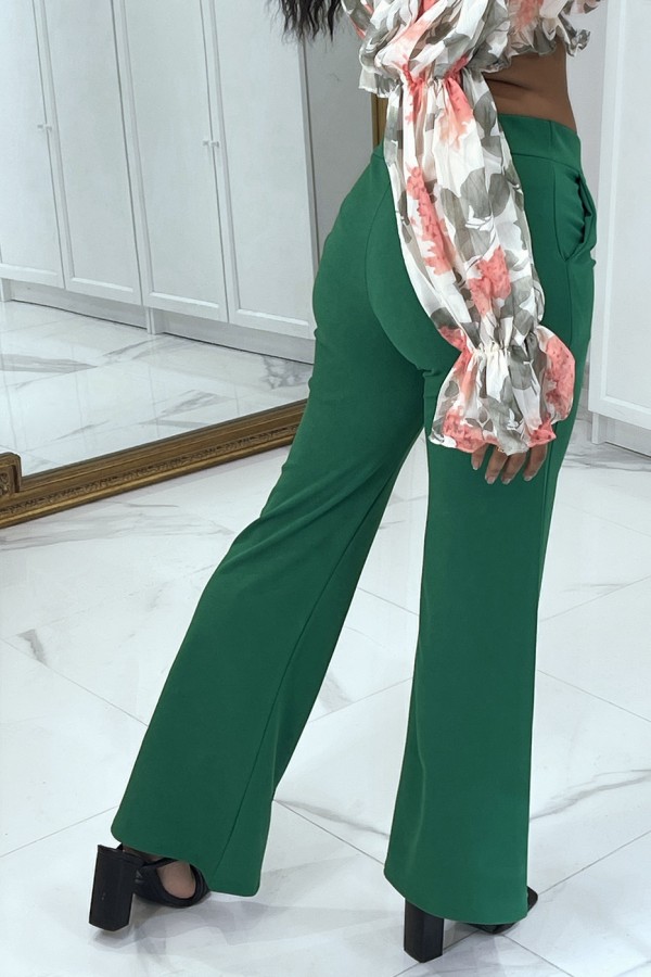 Pantalon patte d'éléphant vert - 2