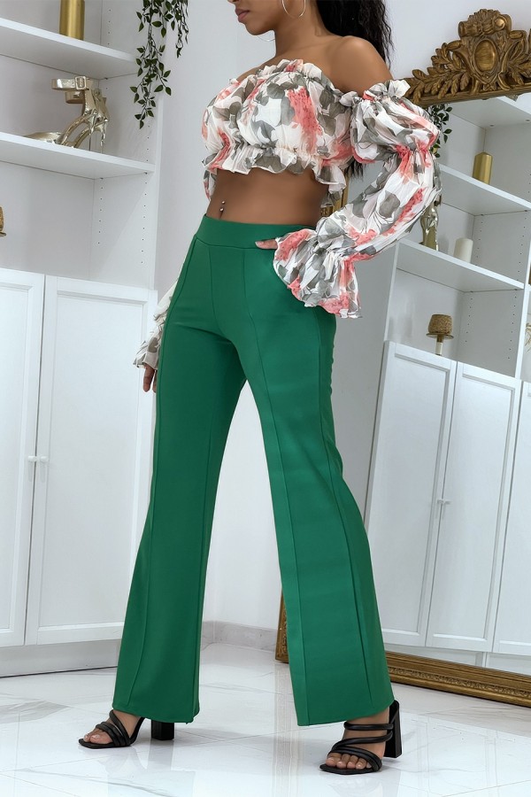 Pantalon patte d'éléphant vert - 5