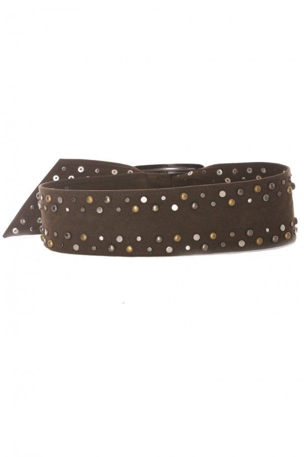 Ceinture marron cloutée doré et argenté - SG - 0551 - 2