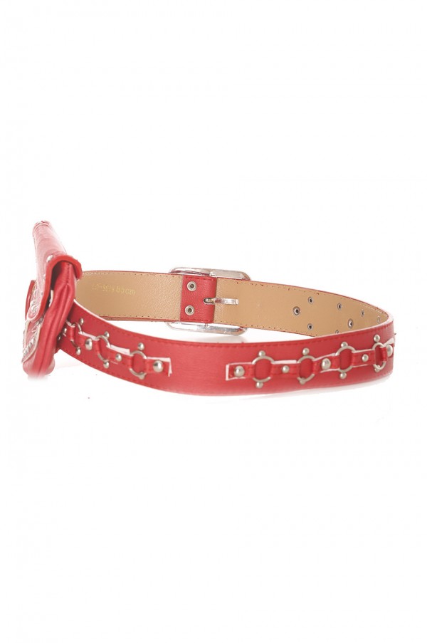 Ceinture rouge avec pochette - LDF9019 - 2