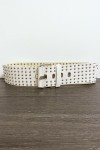 Grosse ceinture beige avec strass doré - 1