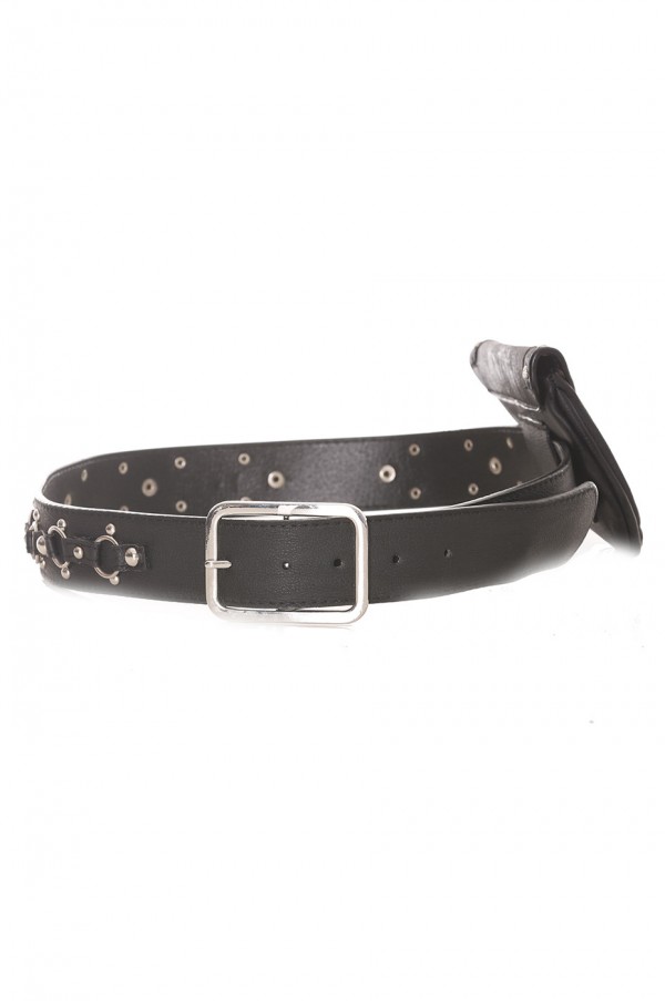 Ceinture noire avec pochette - LDF9019 - 1