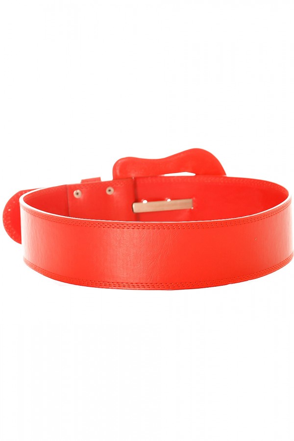 Grosse ceinture rouge avec boucle de la même matière. BG-po13 - 3