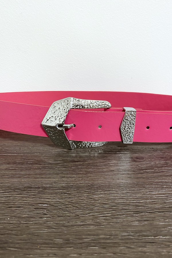 Ceinture femme en fuchsia avec joli boucle en métal CE606 - 2