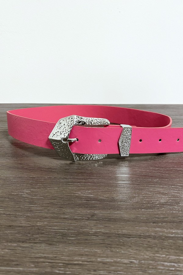 Ceinture femme en fuchsia avec joli boucle en métal CE606 - 4