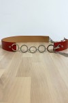 Ceinture rouge avec accessoire en cercles et en strass - 1