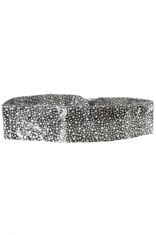 Ceinture noir légère à motif étoiles et boucle rectangle. étoiles - 2