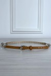 Fine ceinture camel avec accessoire et strass - 1