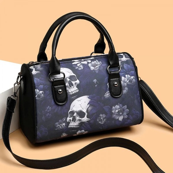 Sac à Main Motif Tête de Mort Grande Capacité Femme, Bandoulière Fermeture Éclair avec PerfecStrap Boston|15,29 €|OKKO MODE