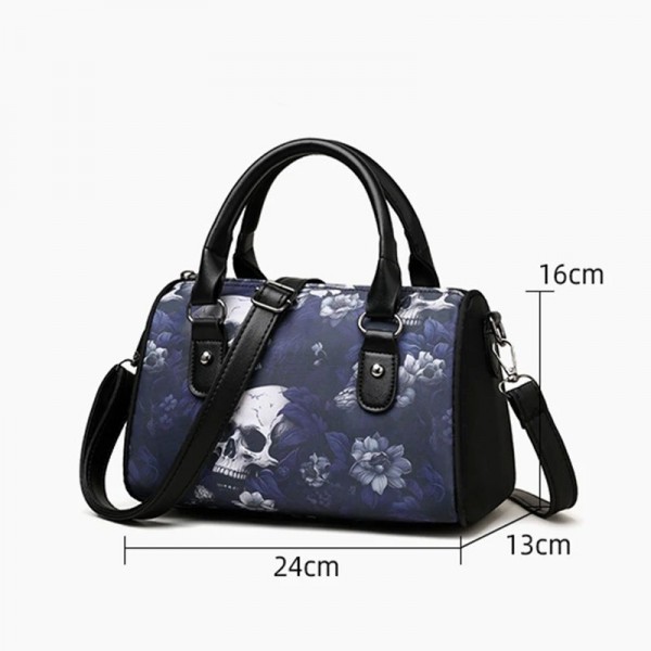 Sac à Main Motif Tête de Mort Grande Capacité Femme, Bandoulière Fermeture Éclair avec PerfecStrap Boston|15,29 €|OKKO MODE