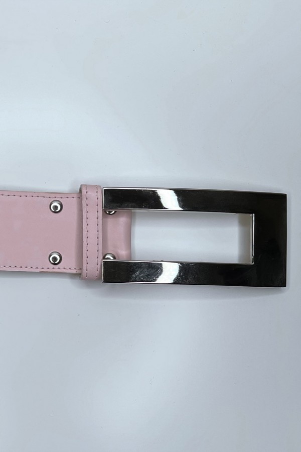 Ceinture rose avec boucle argenté - 1