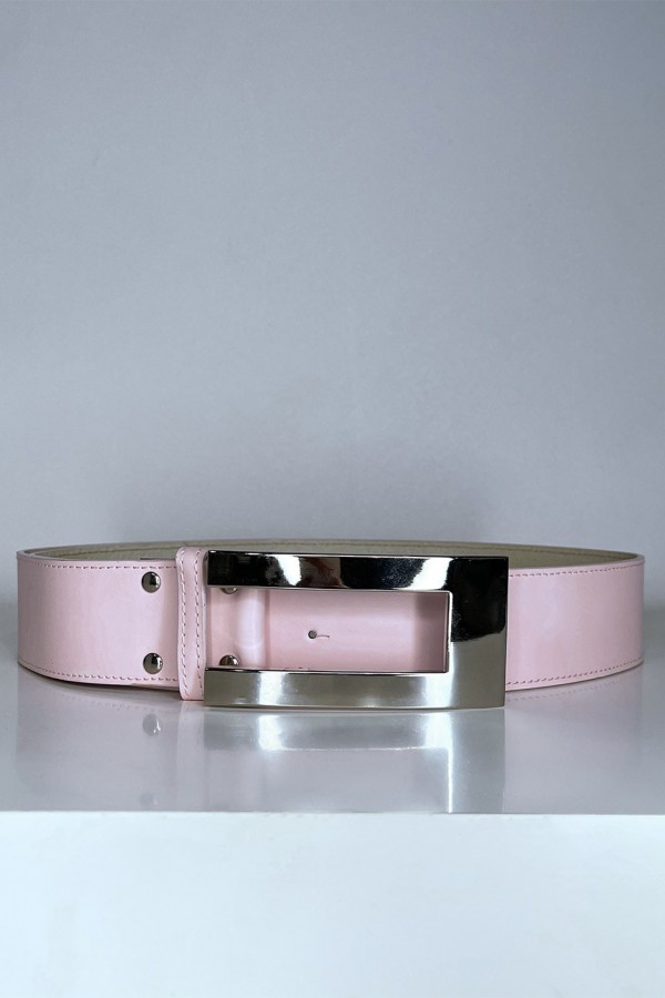 Ceinture rose avec boucle argenté - 2