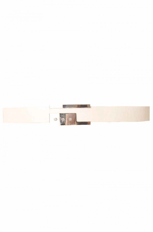 Ceinture Blanche, boucle rectangulaire avec strass BG 0236 - 4