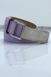 Ceinture violette effet python à boucle rectangle - 1