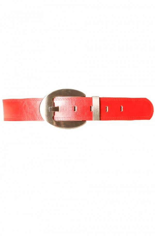 Ceinture Rouge large avec grosse boucle arrondi CE 747 - 1