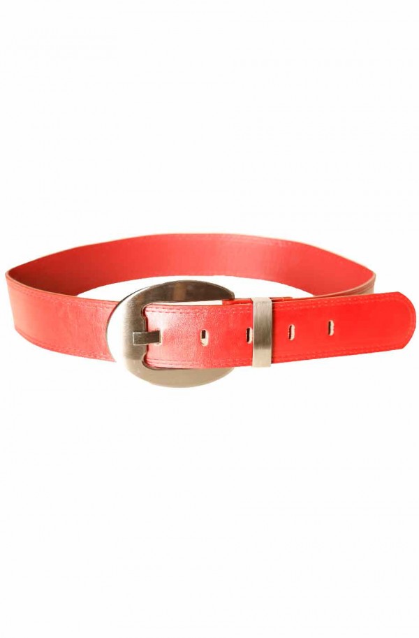 Ceinture Rouge large avec grosse boucle arrondi CE 747 - 2