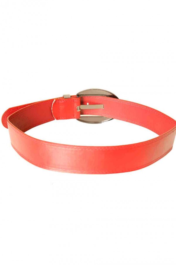 Ceinture Rouge large avec grosse boucle arrondi CE 747 - 4