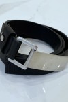 Ceinture noire effet python à boucle rectangle - 1