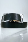 Ceinture verte avec boucle rectangle strass et argenté - 11