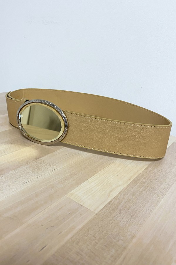 Ceinture doré avec boucle miroir - 2