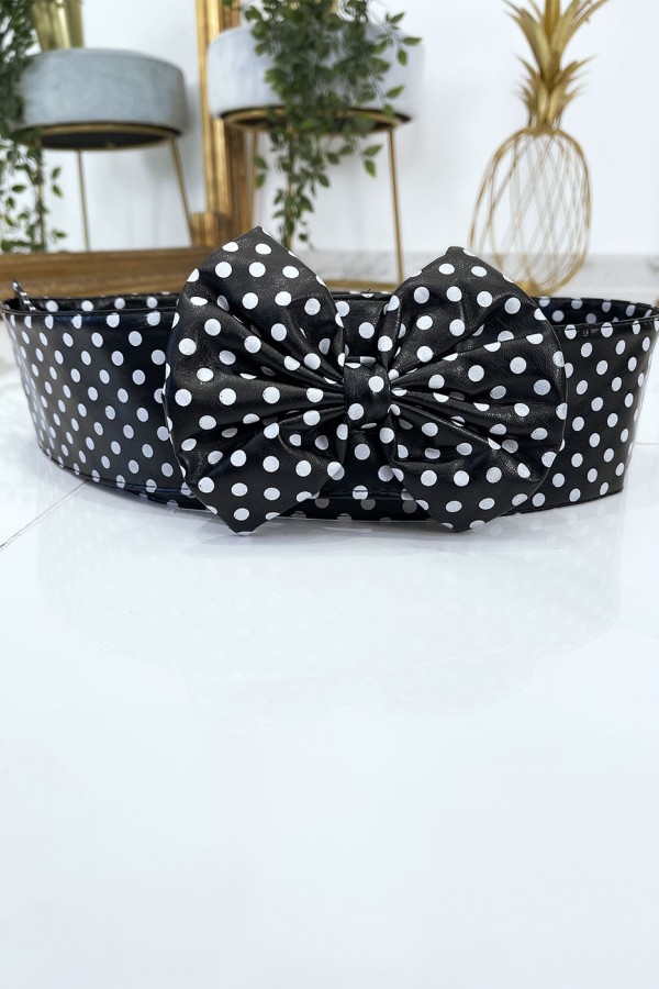 Ceinture noire en pvc avec noeud papillon - 3